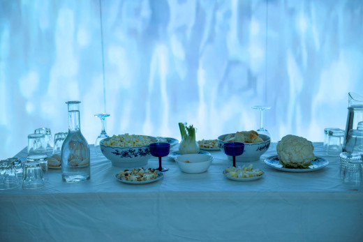 chrysalis, 2026, T. Kocmur in E, Mulej Vrabič, performativna postavitev, Cirkulacija 2, (foto: Gregor Podržaj)